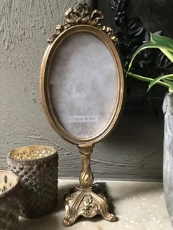 Fotolijst op voet met strik goudkleur