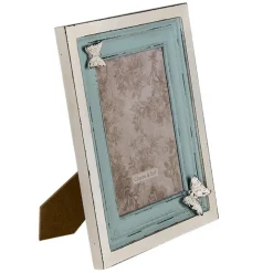 Fotolijst turquoise/wit vlinders 13*18