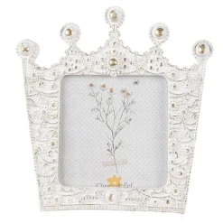 Fotolijstje Kroon wit/goud 7*7