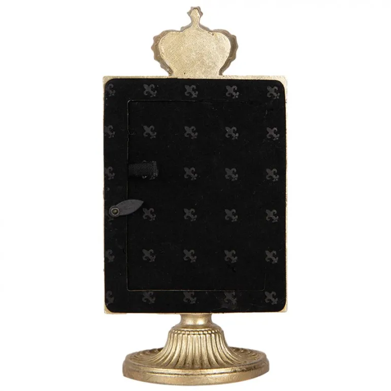 Fotolijstje op voet kroon goudkleur 7*9