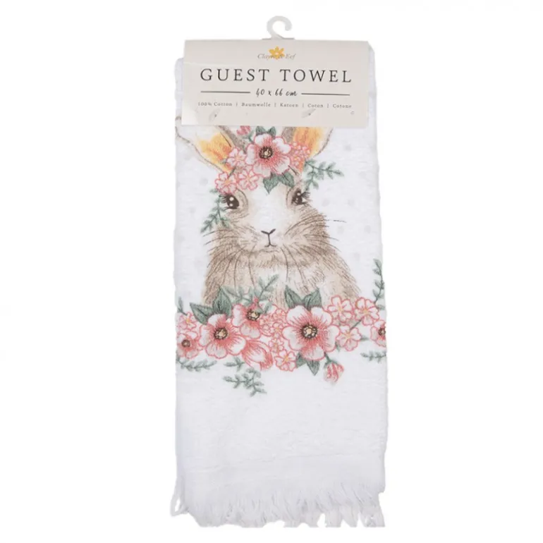 Gastendoekje Floral Easter Bunny model 2