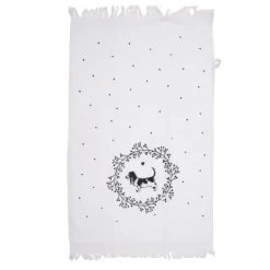 Gastendoekje wit/grijs hond model 2