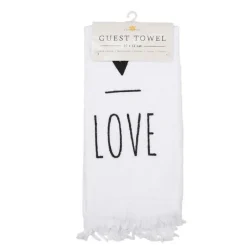 Gastendoekje wit/zwart LOVE