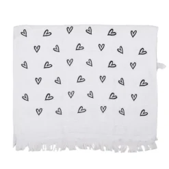 Gastendoekje zwarte hartjes