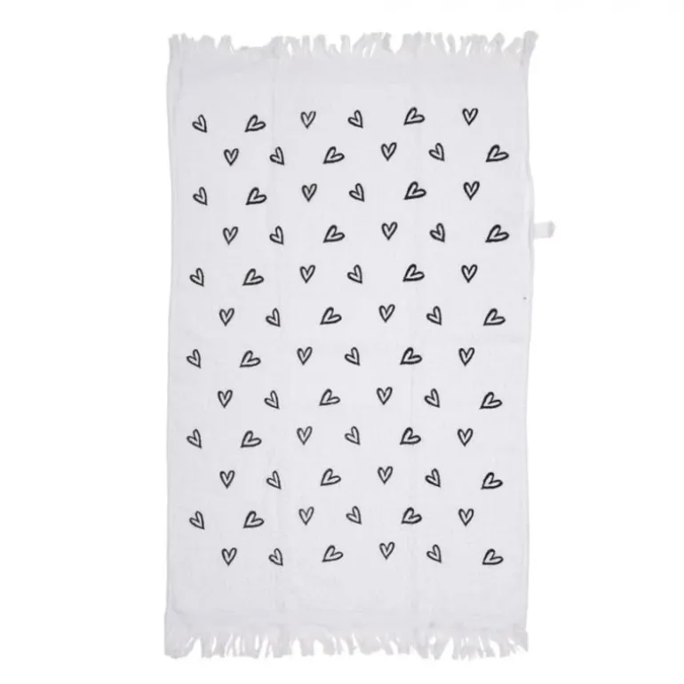 Gastendoekje zwarte hartjes