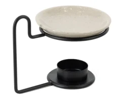 Geurbrander metaal met keramiek zwart/zand