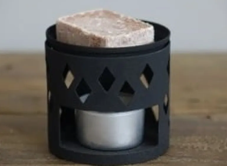 Geurbrander zwart metaal 7*7*7