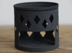 Geurbrander zwart metaal 7*7*7