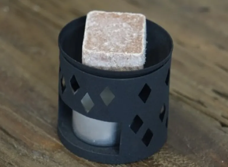 Geurbrander zwart metaal 7*7*7