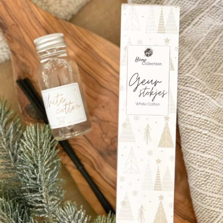 Geurstokjes in kadodoos - White Coton