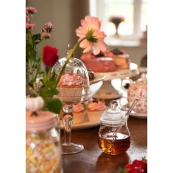 Glazen honingpot met deksel