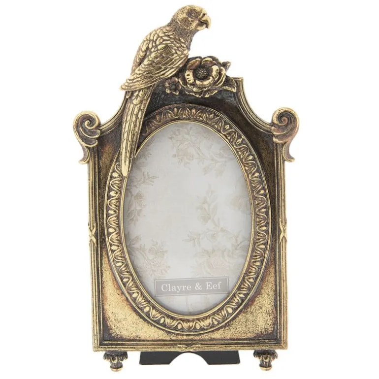 Goudkleurige fotolijst papegaai 10*15