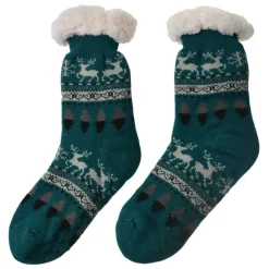 Heren huissokken one size winter groen