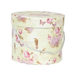 Hoedendoos set (3) groen bloemen en vlinders