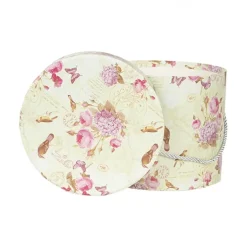 Hoedendoos set (3) groen bloemen en vlinders