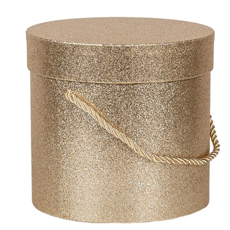 Hoedendoos set van 3 goud/glitter