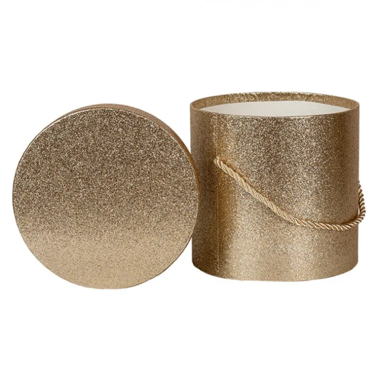 Hoedendoos set van 3 goud/glitter