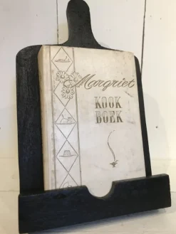 Houten boekstandaard zwart