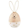 Houten ei konijn wit 6*14