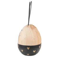 Houten ei konijn zwart 6*14