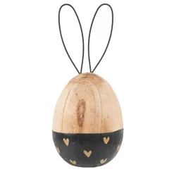Houten ei konijn zwart 6*14