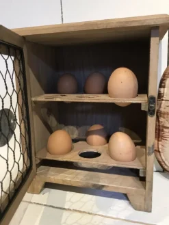 Houten eierkastje gaas Farm Fresh Eggs