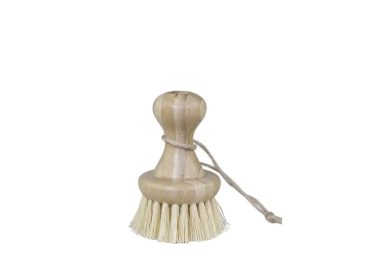 Houten groenten borstel bamboe 9 cm