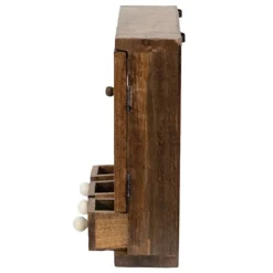 Houten kastje met 6 eierdopjes 23*9*30