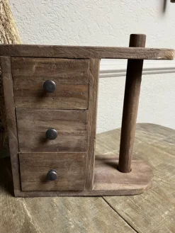 Houten keukenrolhouder met 3 laadjes 33*31*14