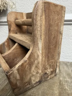 Houten keukenrolhouder met 2 vakken 27*28*20