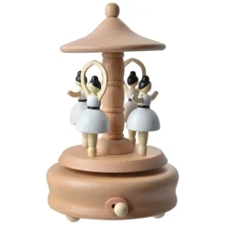 Houten muziekdoos balletdanseresjes 11*17