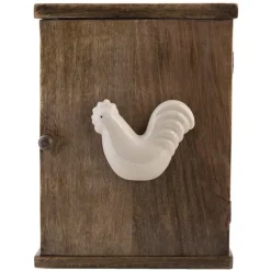 Houten sleutelkastje met kip 23*8*30