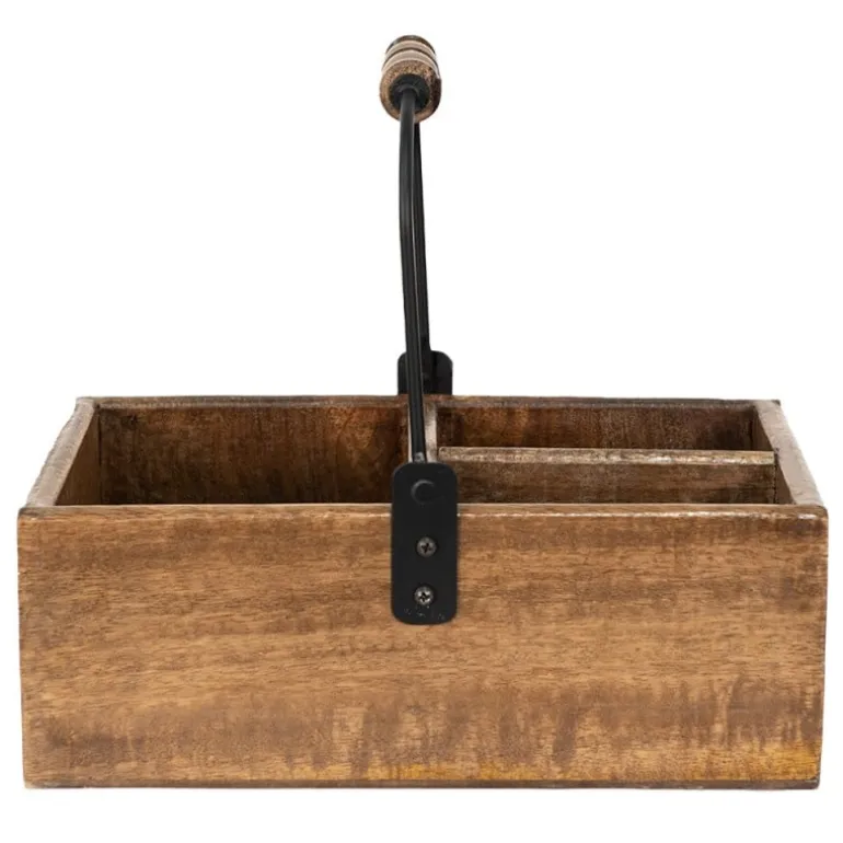 Houten vakkenbak met hengsel