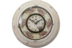 Ijzeren klok bloemen 32 cm