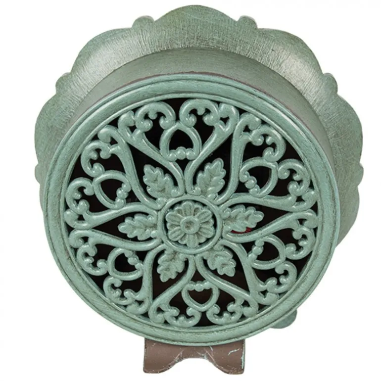 IJzeren tafelklok groen 15*7*16