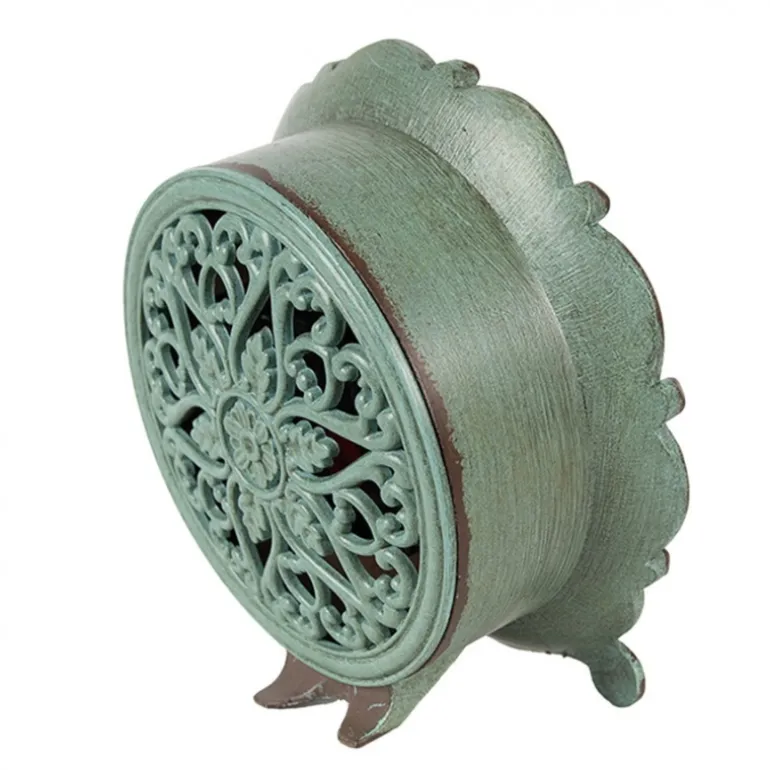 IJzeren tafelklok groen 15*7*16