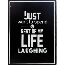 Ijzeren tekstbord I Just want to