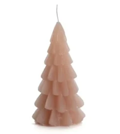 Kaarsje kerstboom roze 6*12