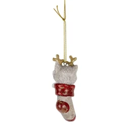 Kerst decoratie hanger Kerstsok met kat