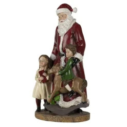 Kerstdecoratie nostalgische Kerstman met kinderen