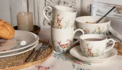 Kerstservies groot bord met hert