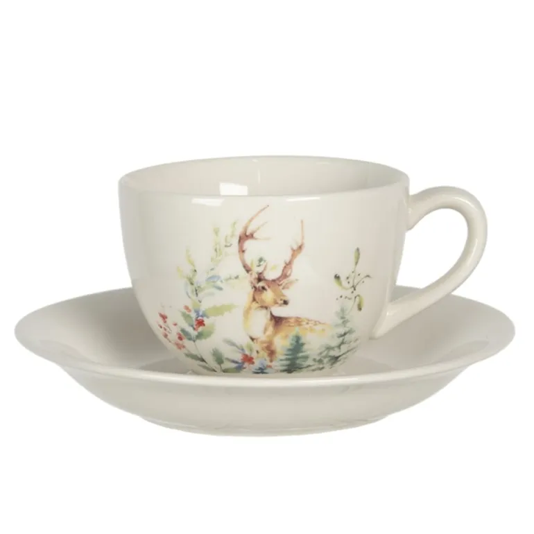 Kerstservies kop en schotel hert