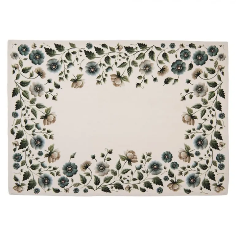 Keukendoek Anemoon beige/groen