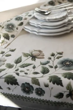 Keukendoek Anemoon beige/groen