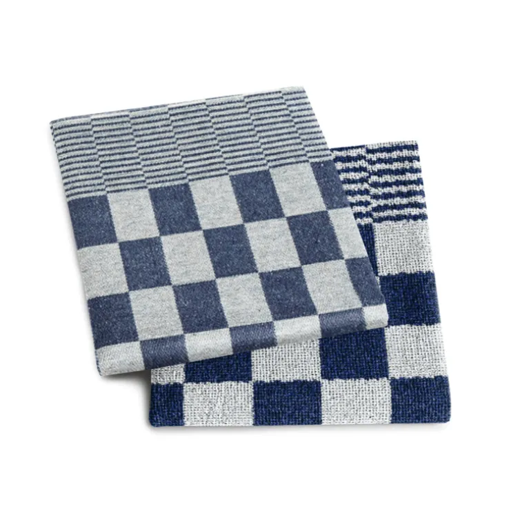 Keukendoek geruit barbeque blauw