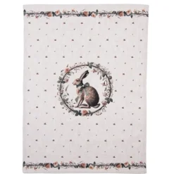 Keukendoek haas en roosjes groen