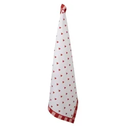Keukendoek Love It hartjes rood/wit model 1