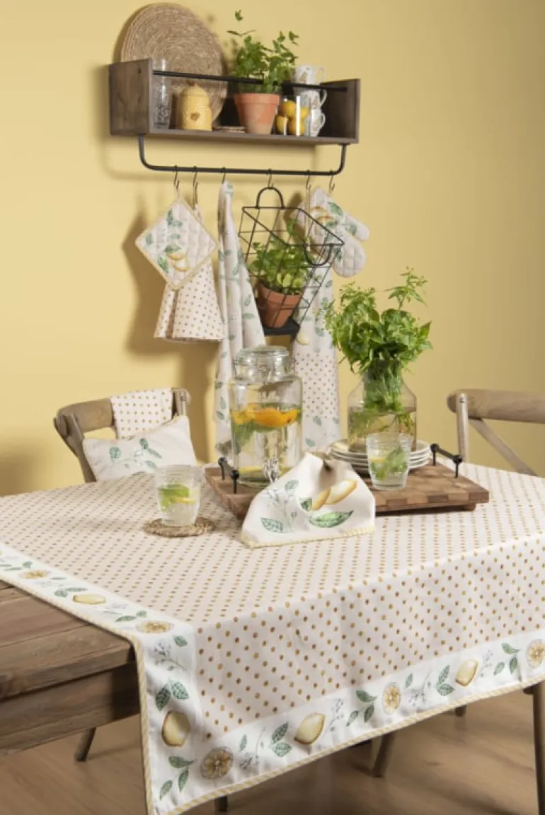 Keukendoek rond Lemons and Leafs 80 cm