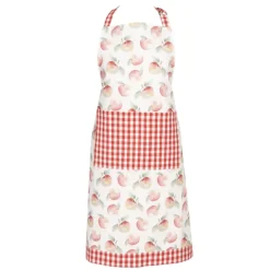 Keukenschort geruit met appels