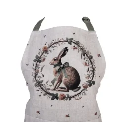 Keukenschort haas en roosjes groen